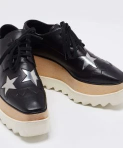 Coupon 🔥 Stella McCartney Black Faux Leather Elyse Star Platform Derby Size 36 For 👩 Women 😀 -Stella McCartney Shop luxury women stella mccartney used shoes p649871 006