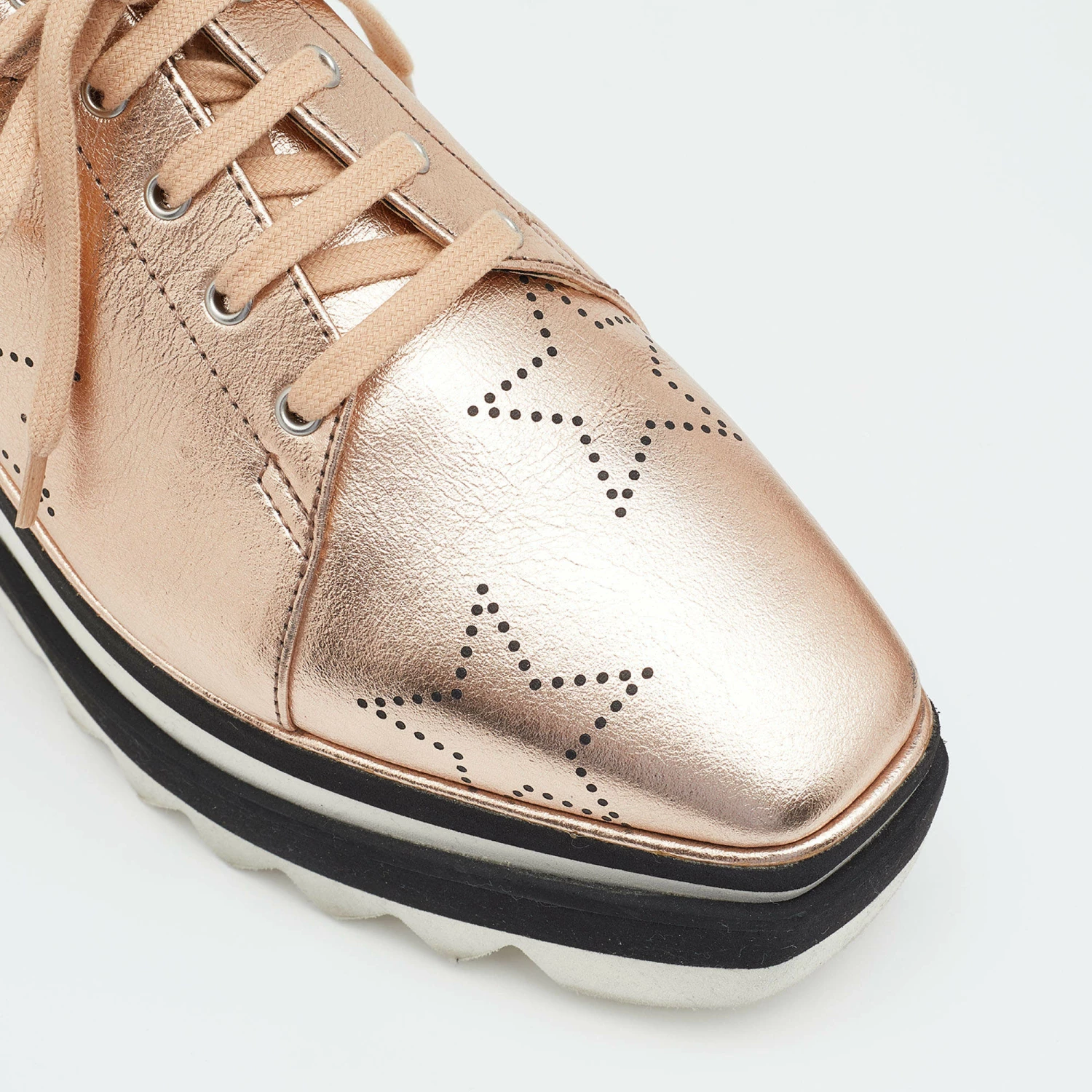 Promo ๐ Stella McCartney Metallic Gold Faux Perforated Leather Elyse Star Platform Derby Size 37 For ๐ฉ Women ๐ 9 Promo ๐ Stella McCartney Metallic Gold Faux Perforated Leather Elyse Star Platform Derby Size 37 For ๐ฉ Women ๐ - Image 7