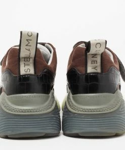 Discount 🌟 Stella McCartney Multicolor Faux Suede/Croc Embossed Leather Eclypse Velcro Strap 👟 Sneakers Size 40 For 👩 Women ⭐ -Stella McCartney Shop luxury women stella mccartney used shoes p656723 007
