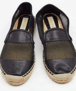 Promo 🤩 Stella McCartney Black Faux Leather And Mesh Sheer Panel Espadrilles Size 38 For 👩 Women 🥰 -Stella McCartney Shop luxury women stella mccartney used shoes p666461 004 scaled