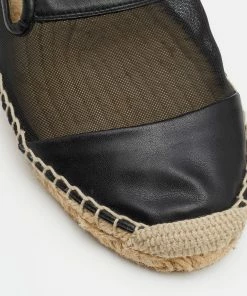 Promo 🤩 Stella McCartney Black Faux Leather And Mesh Sheer Panel Espadrilles Size 38 For 👩 Women 🥰 -Stella McCartney Shop luxury women stella mccartney used shoes p666461 006 scaled