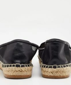 Promo 🤩 Stella McCartney Black Faux Leather And Mesh Sheer Panel Espadrilles Size 38 For 👩 Women 🥰 -Stella McCartney Shop luxury women stella mccartney used shoes p666461 007 scaled
