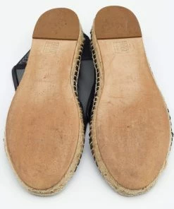 Promo 🤩 Stella McCartney Black Faux Leather And Mesh Sheer Panel Espadrilles Size 38 For 👩 Women 🥰 -Stella McCartney Shop luxury women stella mccartney used shoes p666461 008 scaled