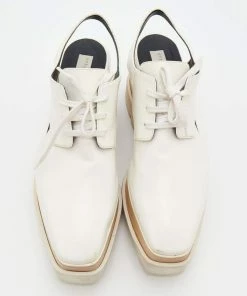 Deals 🌟 Stella McCartney White Faux Leather Elyse Cut Out Platform Lace Up Derby Size 40 For 👩 Women 💯 -Stella McCartney Shop luxury women stella mccartney used shoes p668357 1656654504 004
