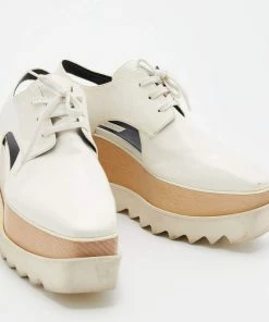 Deals 🌟 Stella McCartney White Faux Leather Elyse Cut Out Platform Lace Up Derby Size 40 For 👩 Women 💯 -Stella McCartney Shop luxury women stella mccartney used shoes p668357 1656654508 005