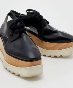 Wholesale 🤩 Stella McCartney Black Faux Leather Elyse Cut Out Platform Lace Up Derby Size 40 For 👩 Women 🤩 -Stella McCartney Shop luxury women stella mccartney used shoes p668381 005