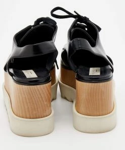 Wholesale 🤩 Stella McCartney Black Faux Leather Elyse Cut Out Platform Lace Up Derby Size 40 For 👩 Women 🤩 -Stella McCartney Shop luxury women stella mccartney used shoes p668381 007