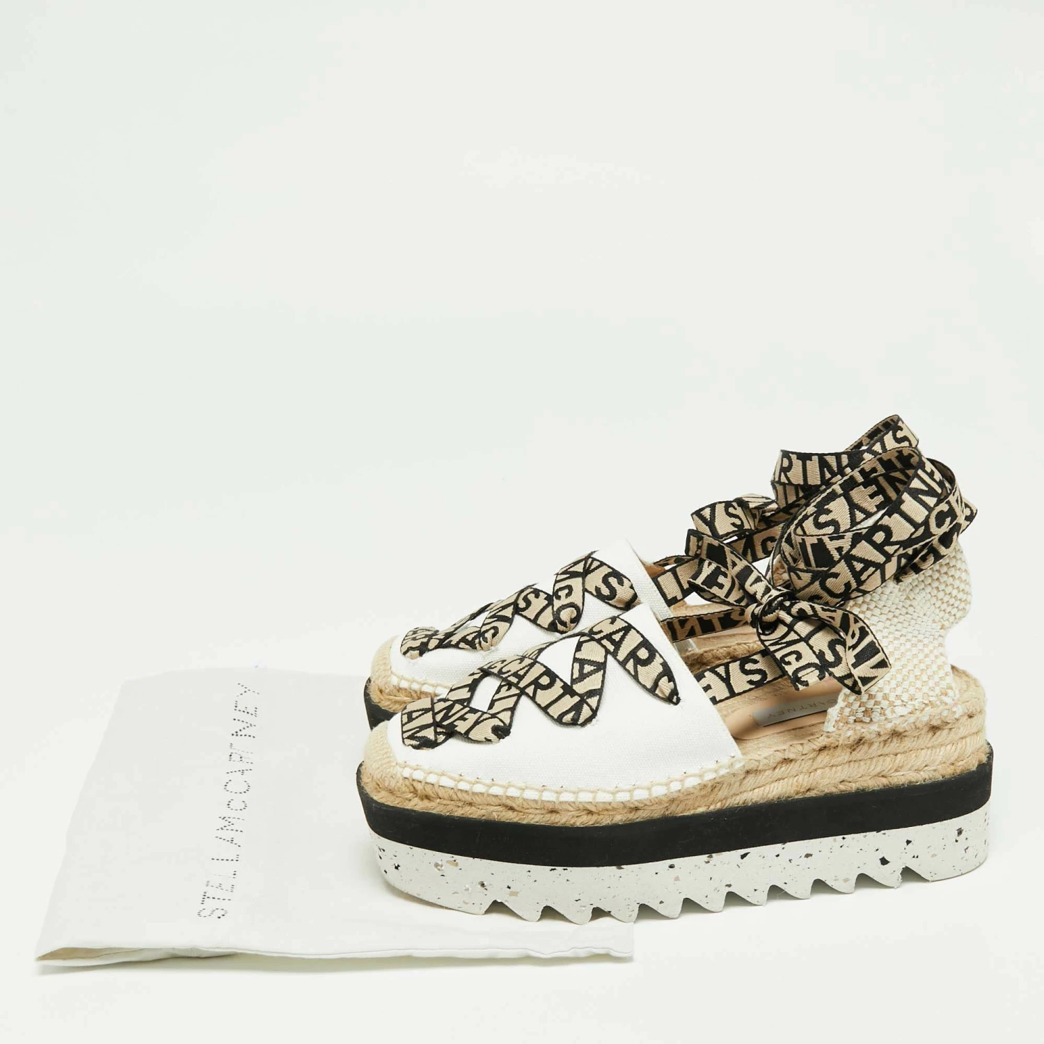 Best deal ๐ Stella McCartney White/Beige Canvas And Cotton Blend Gaia Ankle Wrap Espadrilles ๐ฉด Sandals Size 39 For ๐ฉ Women ๐ฅ 11 Best deal ๐ Stella McCartney White/Beige Canvas And Cotton Blend Gaia Ankle Wrap Espadrilles ๐ฉด Sandals Size 39 For ๐ฉ Women ๐ฅ - Image 9