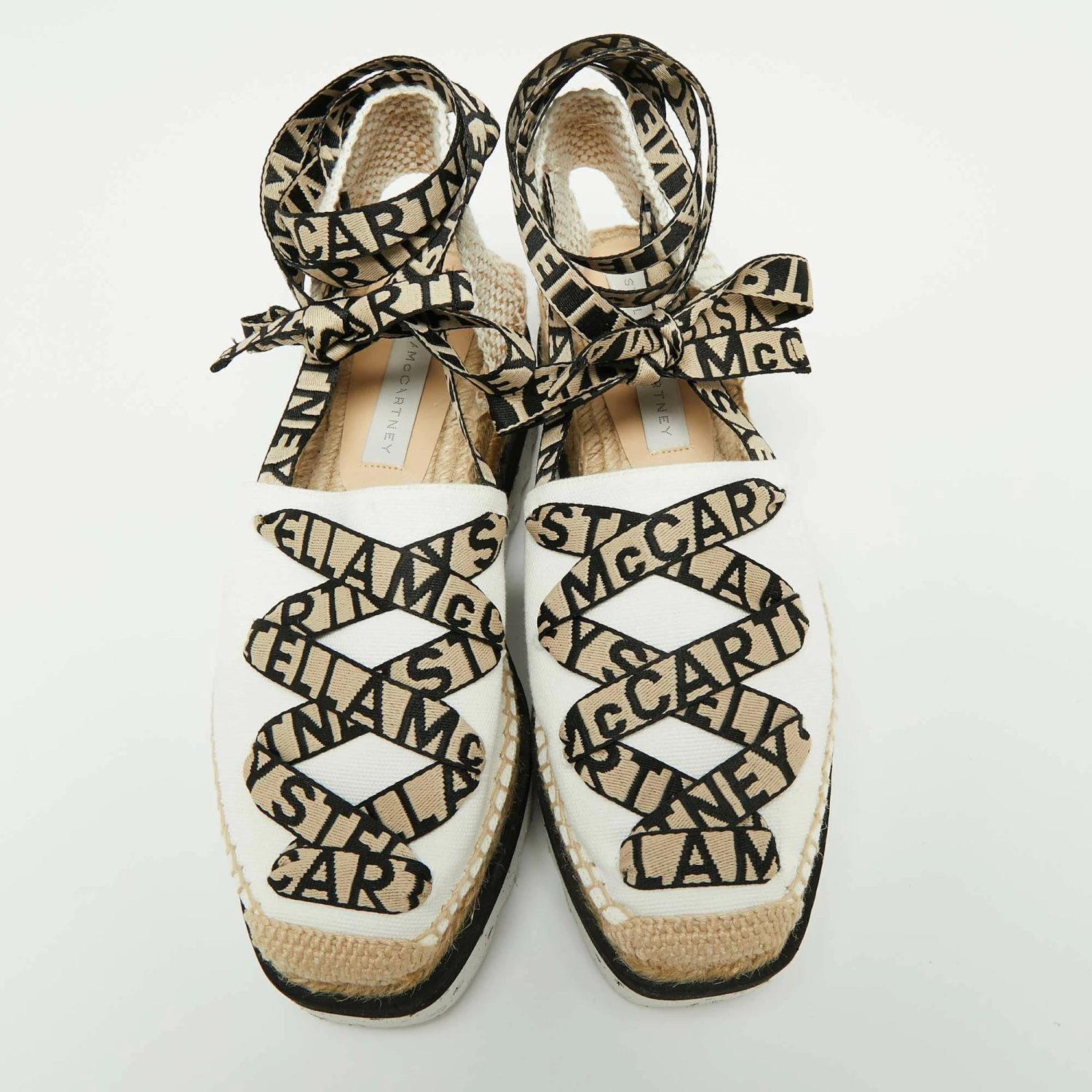 Best deal ๐ Stella McCartney White/Beige Canvas And Cotton Blend Gaia Ankle Wrap Espadrilles ๐ฉด Sandals Size 39 For ๐ฉ Women ๐ฅ 5 Best deal ๐ Stella McCartney White/Beige Canvas And Cotton Blend Gaia Ankle Wrap Espadrilles ๐ฉด Sandals Size 39 For ๐ฉ Women ๐ฅ - Image 3