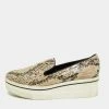 Buy 😀 Stella McCartney Beige/Cream Faux Python Platform Slip On 👟 Sneakers Size 38 For 👩 Women ⭐ -Stella McCartney Shop luxury women stella mccartney used shoes p669153 001