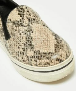 Buy 😀 Stella McCartney Beige/Cream Faux Python Platform Slip On 👟 Sneakers Size 38 For 👩 Women ⭐ -Stella McCartney Shop luxury women stella mccartney used shoes p669153 005