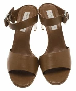 Brand new ✨ Stella McCartney Brown Faux Leather Buckle Mules Size 40.5 For 👩 Women 😀 -Stella McCartney Shop luxury women stella mccartney used shoes p67054 0006
