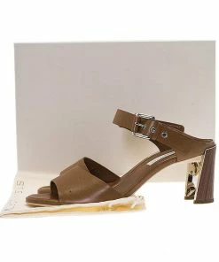 Brand new ✨ Stella McCartney Brown Faux Leather Buckle Mules Size 40.5 For 👩 Women 😀 -Stella McCartney Shop luxury women stella mccartney used shoes p67054 0008