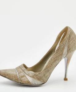 Budget ๐ฅฐ Stella McCartney Beige Fabric And Mesh Pointed Toe Pumps Size 38 For ๐ฉ Women ๐งจ