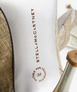 Budget 🥰 Stella McCartney Beige Fabric And Mesh Pointed Toe Pumps Size 38 For 👩 Women 🧨 -Stella McCartney Shop luxury women stella mccartney used shoes p671411 009