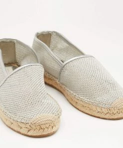 Buy 💯 Stella McCartney Metallic Silver Mesh And Faux Leather Trims Slip On Espadrille Flats Size 37 For 👩 Women 🎁 -Stella McCartney Shop luxury women stella mccartney used shoes p674263 007