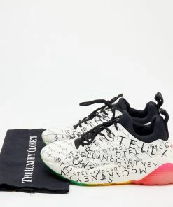 Best Sale 🔔 Stella McCartney White Faux Leather And Neoprene Eclypse Monogram Logo Platform 👟 Sneakers Size 40 For 👩 Women ❤️ -Stella McCartney Shop luxury women stella mccartney used shoes p674726 001