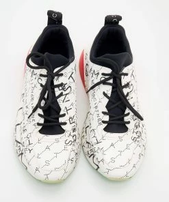 Best Sale 🔔 Stella McCartney White Faux Leather And Neoprene Eclypse Monogram Logo Platform 👟 Sneakers Size 40 For 👩 Women ❤️ -Stella McCartney Shop luxury women stella mccartney used shoes p674726 004