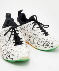 Best Sale 🔔 Stella McCartney White Faux Leather And Neoprene Eclypse Monogram Logo Platform 👟 Sneakers Size 40 For 👩 Women ❤️ -Stella McCartney Shop luxury women stella mccartney used shoes p674726 005