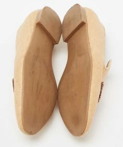Buy 😀 Stella McCartney Brown Woven Raffia Embellishment Tatami Smoking Slippers Size 35 For 👩 Women 🔔 -Stella McCartney Shop luxury women stella mccartney used shoes p674819 007