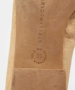 Buy 😀 Stella McCartney Brown Woven Raffia Embellishment Tatami Smoking Slippers Size 35 For 👩 Women 🔔 -Stella McCartney Shop luxury women stella mccartney used shoes p674819 009