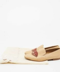 Buy 😀 Stella McCartney Brown Woven Raffia Embellishment Tatami Smoking Slippers Size 35 For 👩 Women 🔔 -Stella McCartney Shop luxury women stella mccartney used shoes p674819 1658298531 010
