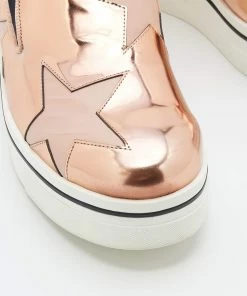 Best Pirce 👏 Stella McCartney Metallic Rose Gold Faux Leather Binx Star Platform Slip On 👟 Sneakers Size 39 For 👩 Women 😉 -Stella McCartney Shop luxury women stella mccartney used shoes p680466 001
