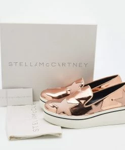 Best Pirce 👏 Stella McCartney Metallic Rose Gold Faux Leather Binx Star Platform Slip On 👟 Sneakers Size 39 For 👩 Women 😉 -Stella McCartney Shop luxury women stella mccartney used shoes p680466 006