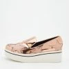 Best Pirce 👏 Stella McCartney Metallic Rose Gold Faux Leather Binx Star Platform Slip On 👟 Sneakers Size 39 For 👩 Women 😉