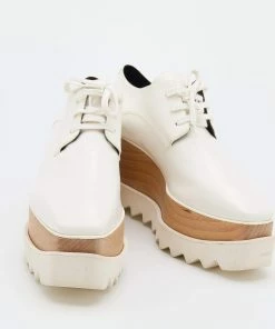 Deals 👍 Stella McCartney White Faux Leather Elyse Platform Derby Size 39 For 👩 Women 💯 -Stella McCartney Shop luxury women stella mccartney used shoes p683937 005