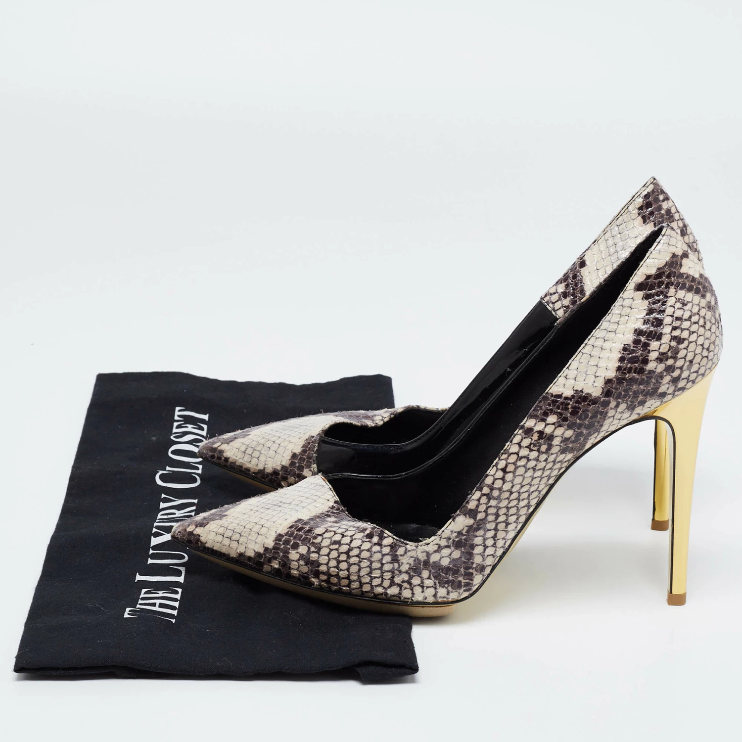 Best Pirce ❤️ Stella McCartney Tri Color Faux Patent And Snakeskin Embossed Leather D'orsay Pumps Size 38.5 For 👩 Women 🔔 11 Best Pirce ❤️ Stella McCartney Tri Color Faux Patent And Snakeskin Embossed Leather D'orsay Pumps Size 38.5 For 👩 Women 🔔 - Image 9