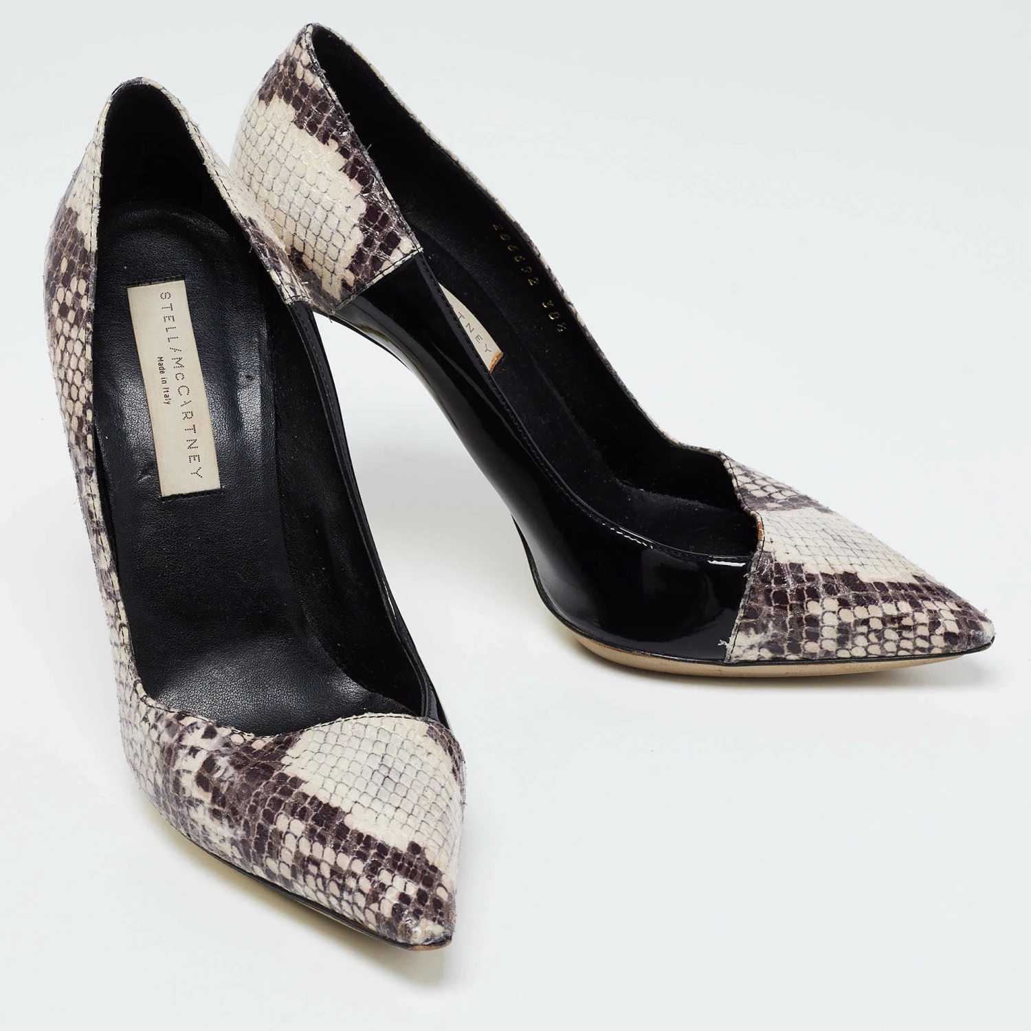 Best Pirce ❤️ Stella McCartney Tri Color Faux Patent And Snakeskin Embossed Leather D'orsay Pumps Size 38.5 For 👩 Women 🔔 6 Best Pirce ❤️ Stella McCartney Tri Color Faux Patent And Snakeskin Embossed Leather D'orsay Pumps Size 38.5 For 👩 Women 🔔 - Image 4