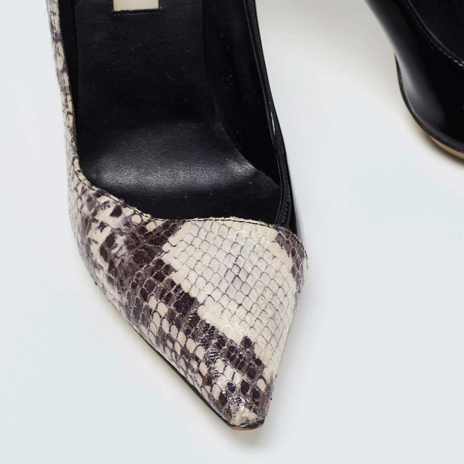 Best Pirce ❤️ Stella McCartney Tri Color Faux Patent And Snakeskin Embossed Leather D'orsay Pumps Size 38.5 For 👩 Women 🔔 9 Best Pirce ❤️ Stella McCartney Tri Color Faux Patent And Snakeskin Embossed Leather D'orsay Pumps Size 38.5 For 👩 Women 🔔 - Image 7