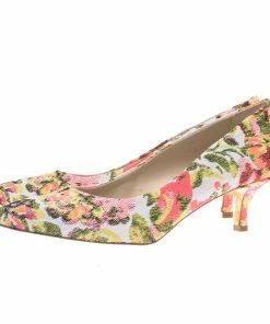 Wholesale 💯 Stella McCartney Pink Floral Jacquard Gwen Pointed Toe Pumps Size 38.5 For 👩 Women 🤩 -Stella McCartney Shop luxury women stella mccartney used shoes p70713 004