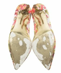 Wholesale 💯 Stella McCartney Pink Floral Jacquard Gwen Pointed Toe Pumps Size 38.5 For 👩 Women 🤩 -Stella McCartney Shop luxury women stella mccartney used shoes p70713 006