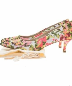 Wholesale 💯 Stella McCartney Pink Floral Jacquard Gwen Pointed Toe Pumps Size 38.5 For 👩 Women 🤩 -Stella McCartney Shop luxury women stella mccartney used shoes p70713 008