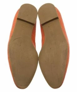 Cheap ✔️ Stella Mccartney Orange Raffia Beaded Lips Smoking Slippers Size 37.5 For 👩 Women ❤️ -Stella McCartney Shop luxury women stella mccartney used shoes p77301 006