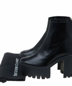 Promo 🎁 Stella McCartney Black Faux Leather Hadley Platform Ankle 🥾 Boots Size 40 For 👩 Women 🧨 -Stella McCartney Shop luxury women stella mccartney used shoes p79603 012