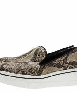 Flash Sale 🧨 Stella McCartney Beige Faux Python Platform Slip On 👟 Sneakers Size 40 For 👩 Women 😉 -Stella McCartney Shop luxury women stella mccartney used shoes p79837 004