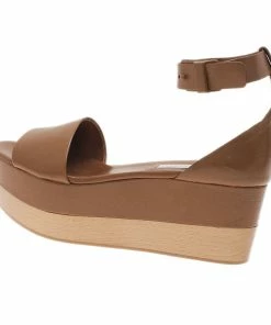 Promo 👏 Stella McCartney Brown Faux Leather Lindsey Ankle Strap Wedge 🩴 Sandals Size 40 For 👩 Women 😀 -Stella McCartney Shop luxury women stella mccartney used shoes p93082 003