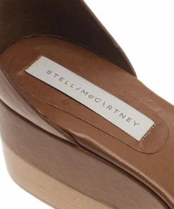 Promo 👏 Stella McCartney Brown Faux Leather Lindsey Ankle Strap Wedge 🩴 Sandals Size 40 For 👩 Women 😀 -Stella McCartney Shop luxury women stella mccartney used shoes p93082 010