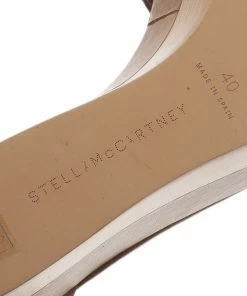 Promo 👏 Stella McCartney Brown Faux Leather Lindsey Ankle Strap Wedge 🩴 Sandals Size 40 For 👩 Women 😀 -Stella McCartney Shop luxury women stella mccartney used shoes p93082 011