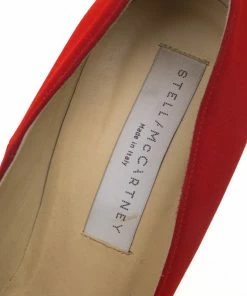 Buy 👏 Stella McCartney Red Satin Pointed Toe Pumps Size 37.5 For 👩 Women 🔔 -Stella McCartney Shop luxury women stella mccartney used shoes p94281 007