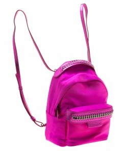 Best Pirce 🎁 Stella McCartney Dark Pink Nylon Falabella 🎒 Backpack For 👩 Women 😀 -Stella McCartney Shop luxury women stella mccartney used travel p194161 002