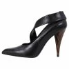Cheap 😍 Stella McCartney Black Faux Leather Wooden Heel Pumps Size 38.5 For 👩 Women 😀 -Stella McCartney Shop luxury women used shoes p204013 006